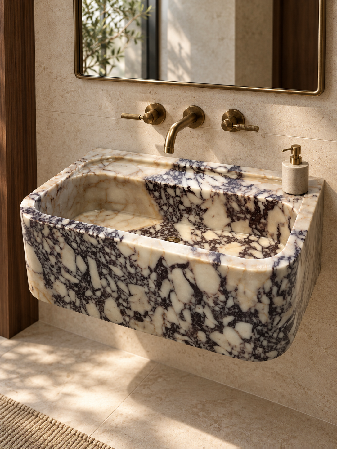 Calacatta Viola Curve Marble Sink