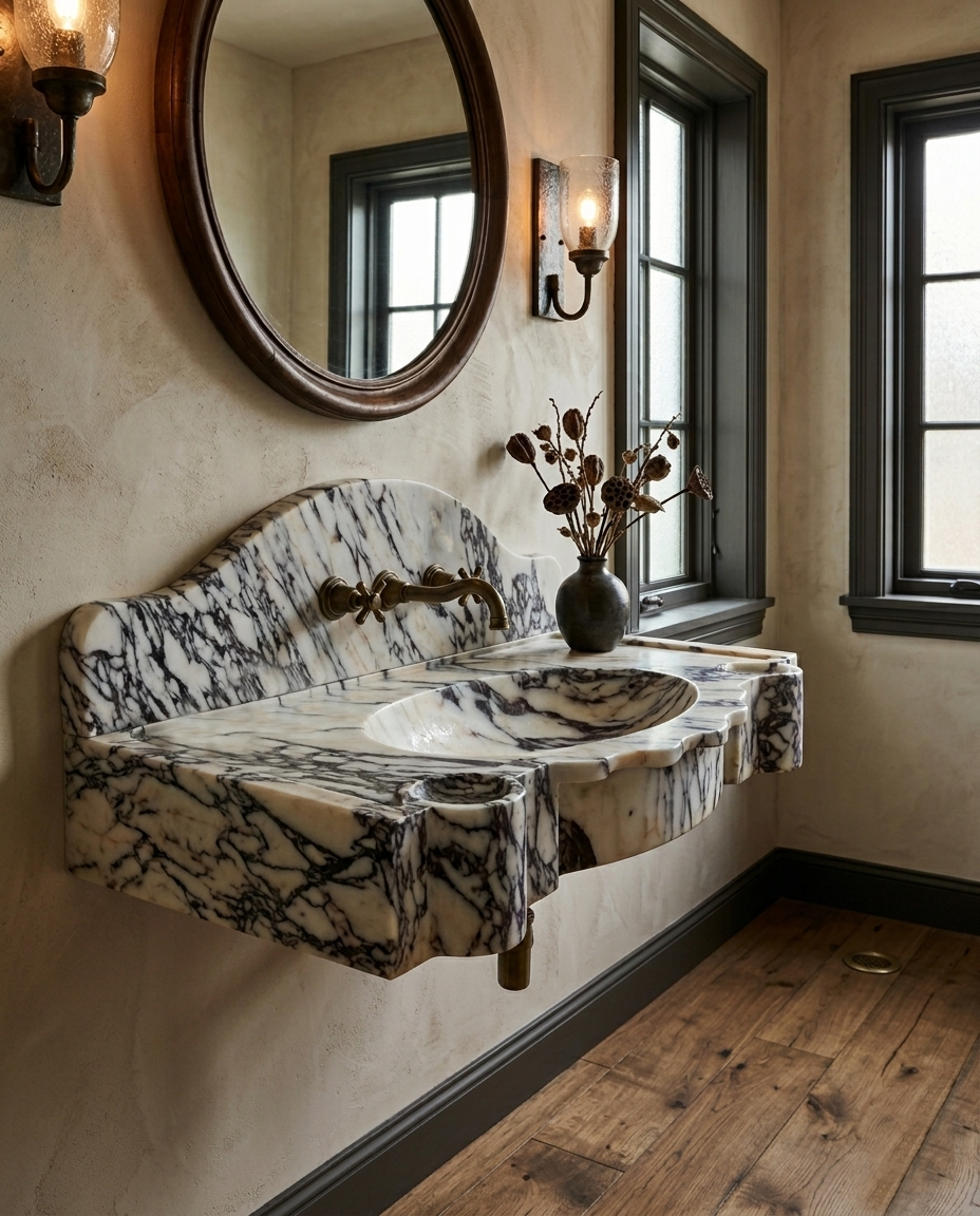 Calacatta Viola Estate Marble Sink