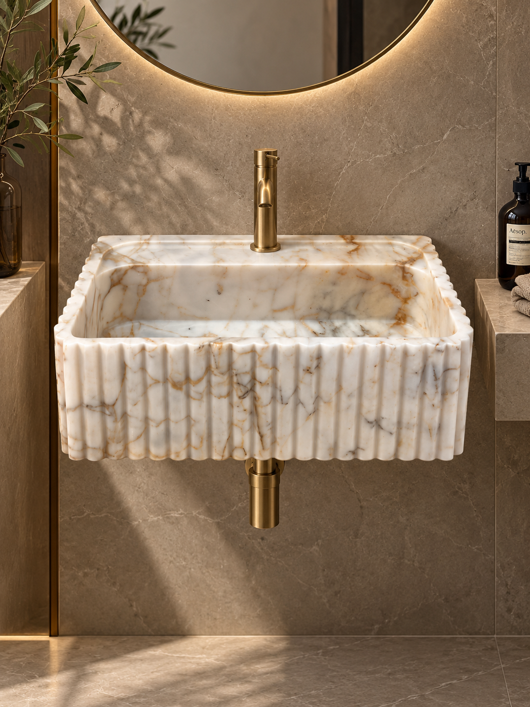 Calacatta Gold Marble Sink