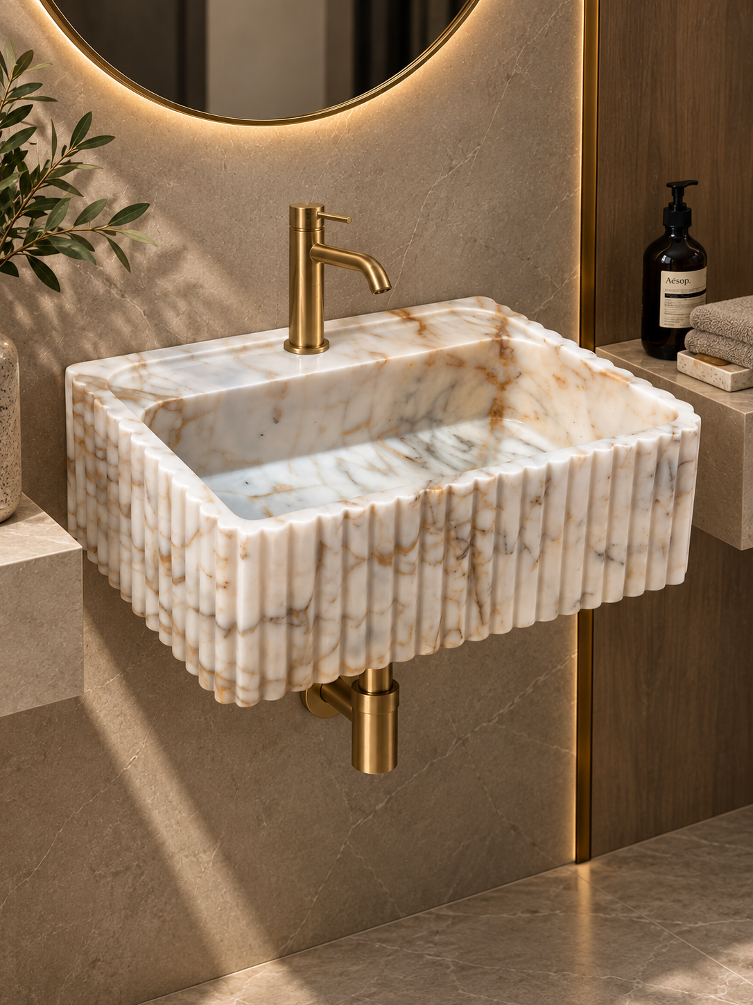 Calacatta Gold Marble Sink