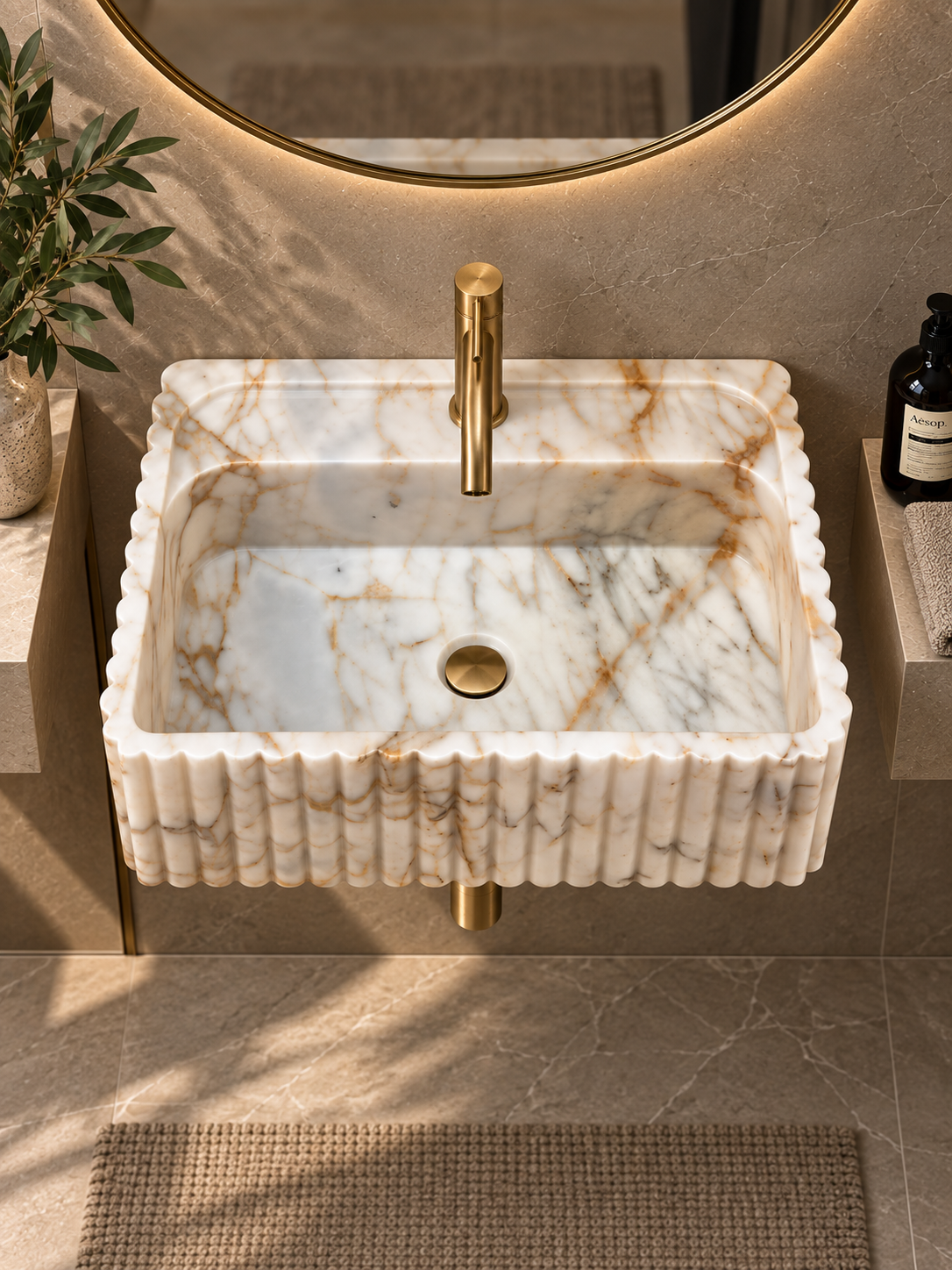 Calacatta Gold Marble Sink