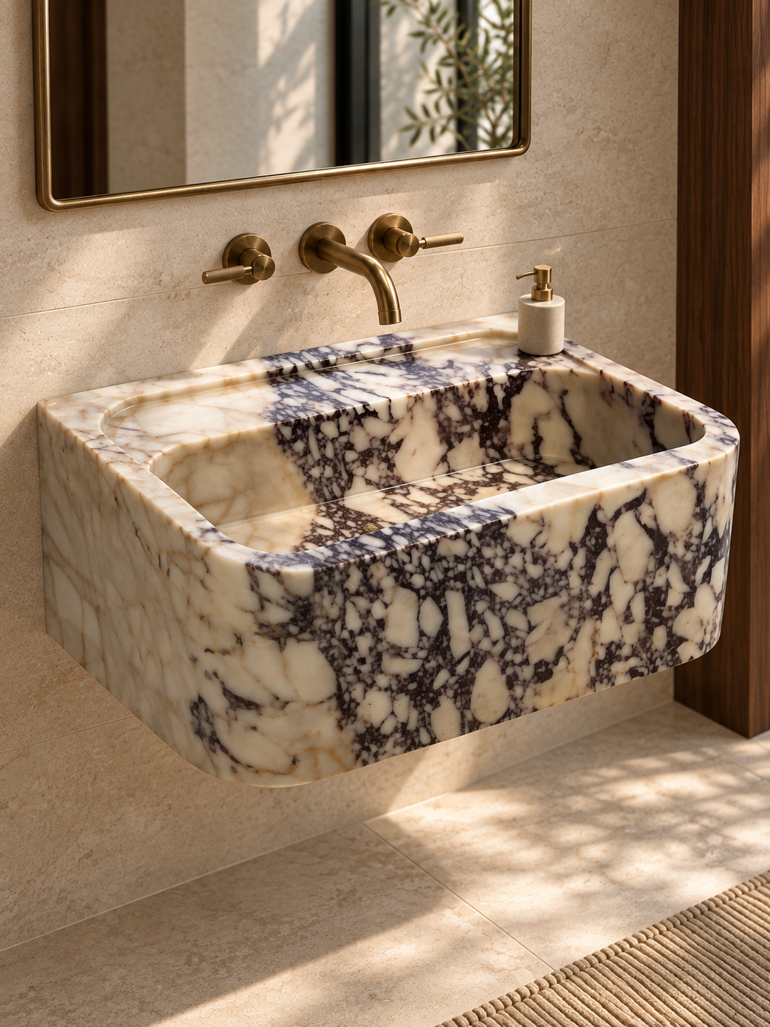 Calacatta Viola Curve Marble Sink