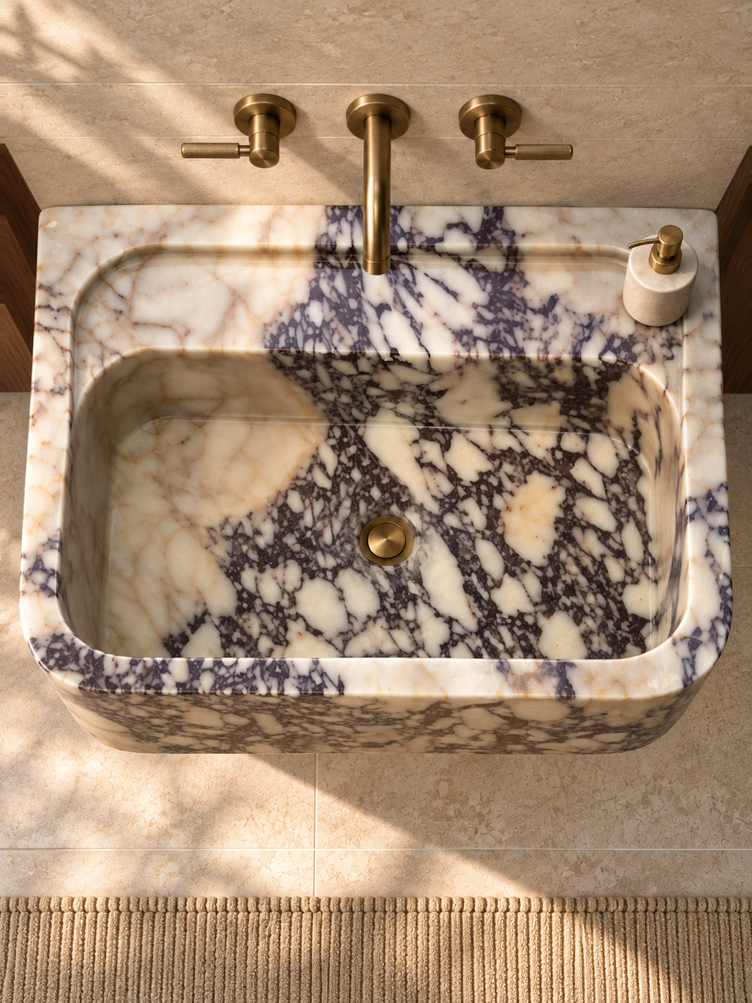 Calacatta Viola Curve Marble Sink