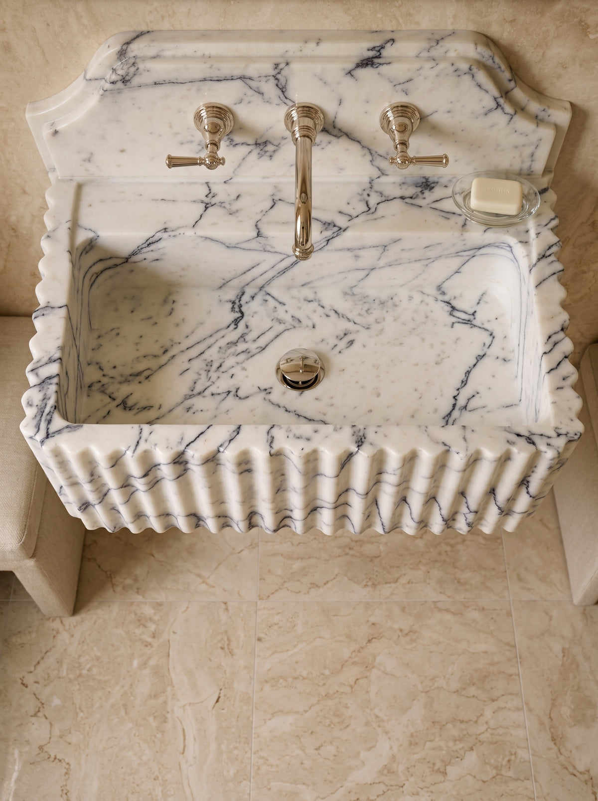 Lilac Marble Sink With Backsplash