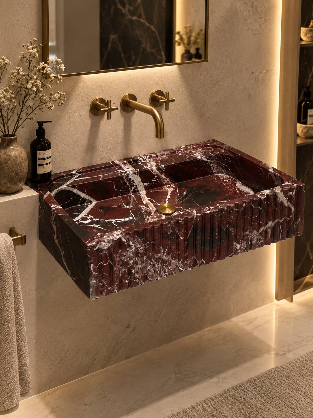 Rosso Levanto Marble Sink