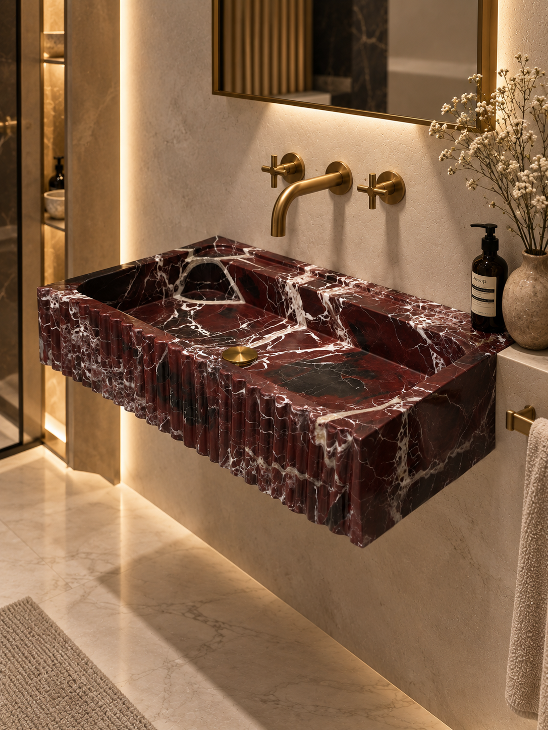 Rosso Levanto Marble Sink